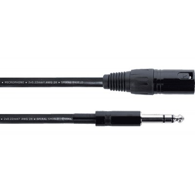 XLR MALE / STEREO JACK AUDIO CABLE - 50 CM