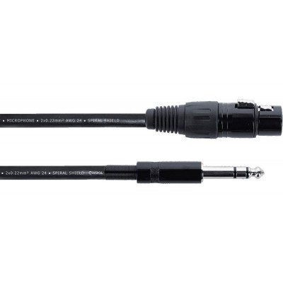 CORDIAL Câble Audio XLR Femelle / Jack Stéréo - 3 M