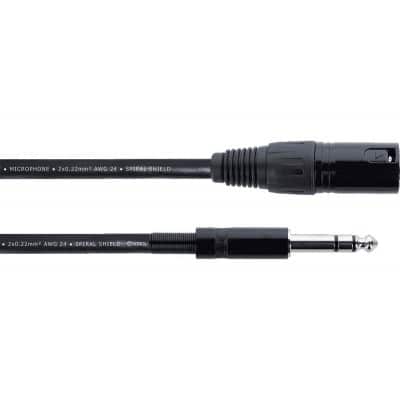 CORDIAL XLR MALE / STEREO JACK AUDIO CABLE - 3 M