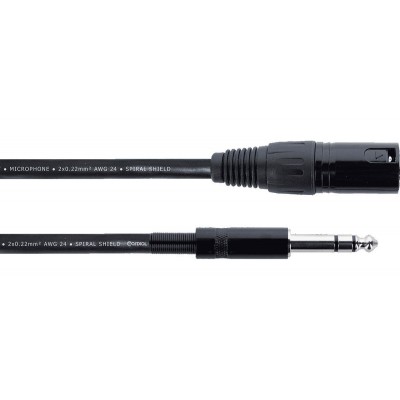 CORDIAL XLR MALE / STEREO JACK AUDIO CABLE - 6 M