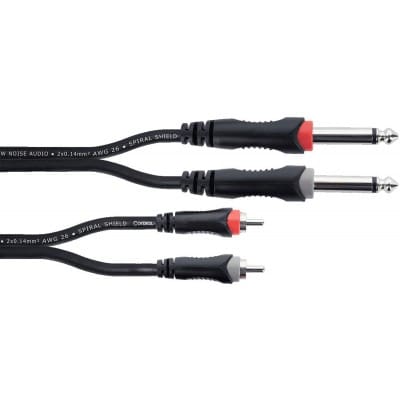 AUDIO CABLE DOUBLE JACK MONO - RCA 1,5 M