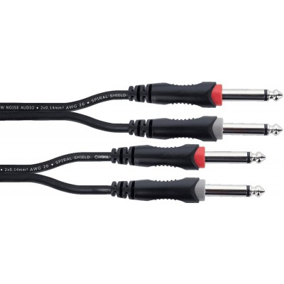 CORDIAL CÂBLE AUDIO DOUBLE JACKS MONO 1,5 M