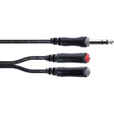 CABLE Y STRAP STEREO JACK MALE / 2 JACKS MONO FEMALE 30 CM