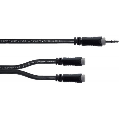 CABLE Y STRAP STEREO MINI JACK/2 STEREO MINI JACKS 30 CM