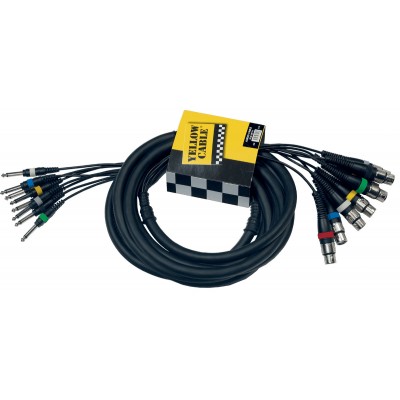 YELLOW CABLE OCTOPERAL AUDIO CABLES 8 JACKS MONO MALE/8 XLR FEMALE 5M