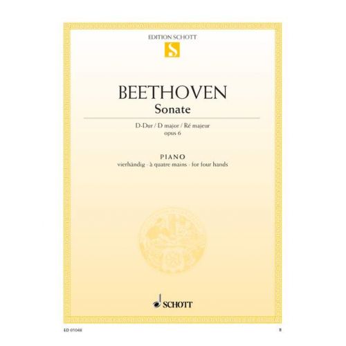 SCHOTT BEETHOVEN LUDWIG VAN - SONATA FACILE D MAJOR OP. 6 - PIANO