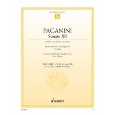 SCHOTT PAGANINI - SONATA XII E MINOR - VIOLON & PIANO