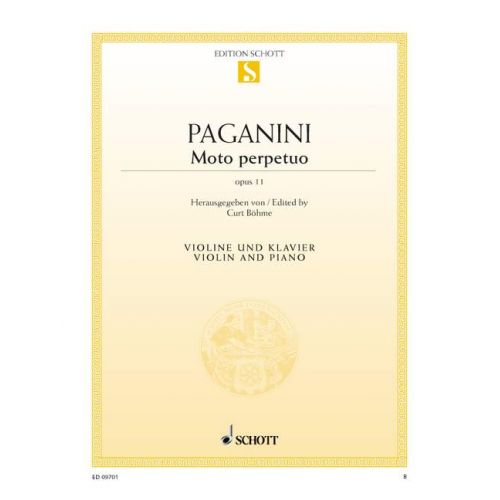 PAGANINI NICCOLO - MOTO PERPETUO OP. 11 - VIOLIN AND PIANO