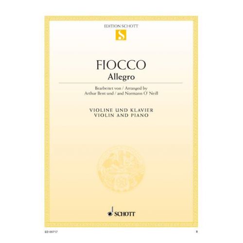 FIOCCO JOSEPH-HECTOR - ALLEGRO - VIOLIN AND PIANO