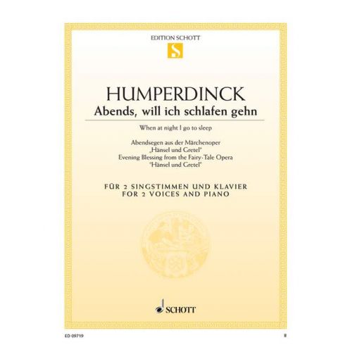 SCHOTT HUMPERDINCK ENGELBERT - EVENING BLESSING - SOPRANO, MEZZO-SOPRANO AND PIANO