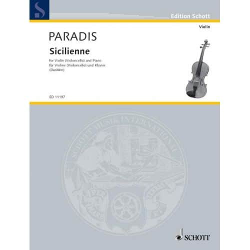 PARADIS MARIA THERESIA VON - SICILIENNE - VIOLIN AND PIANO