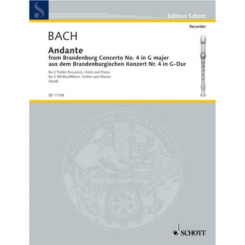  Bach J.s. - Andante  Bwv 1049 - 2 Treble Recorders, Violin, String Orchestra And Basso Continuo