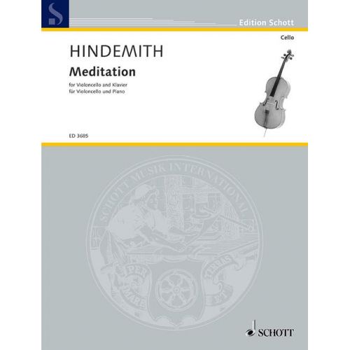 SCHOTT HINDEMITH PAUL - MEDITATION - CELLO AND PIANO