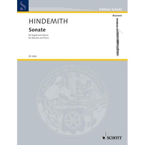 SCHOTT Hindemith Paul - Bassoon Sonata - Bassoon And Piano