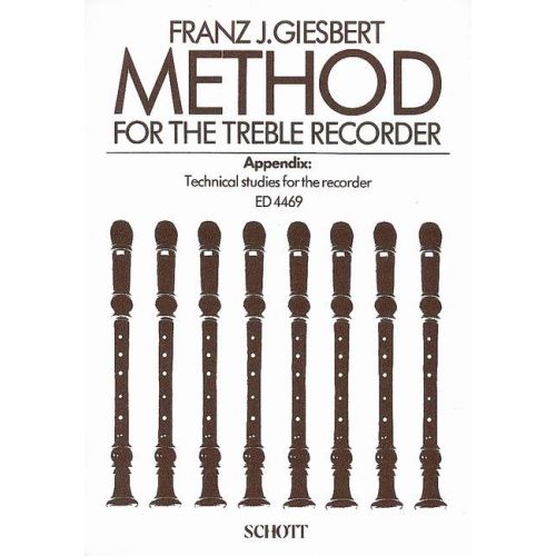 SCHOTT GIESBERT FRANZ JULIUS - METHOD FOR THE TREBLE RECORDER - TREBLE RECORDER