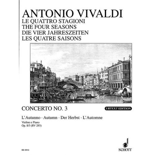 VIVALDI ANTONIO - THE FOUR SEASONS OP 8/3 RV 293 / PV 257 - VIOLIN, STRINGS AND BASSO CONTINUO