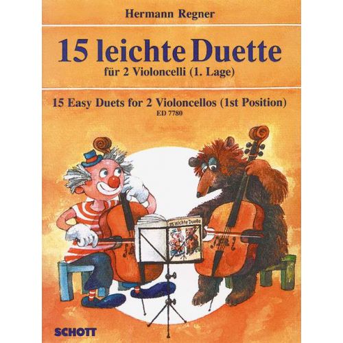 SCHOTT REGNER HERMANN - 15 EASY DUETS - 2 CELLOS
