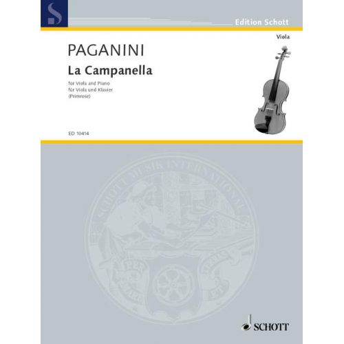 SCHOTT PAGANINI N. - LA CAMPANELLA - ALTO ET PIANO