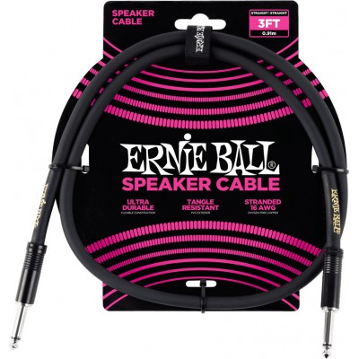 ERNIE BALL CABLES HAUT-PARLEUR CLASSIC JACK/JACK 91CM NOIR