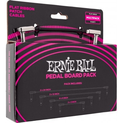 ERNIE BALL PEDALBOARD PACK - 10 PATCHES EN 4 LONGUEURS PANACHES- COUD FIN & PLAT
