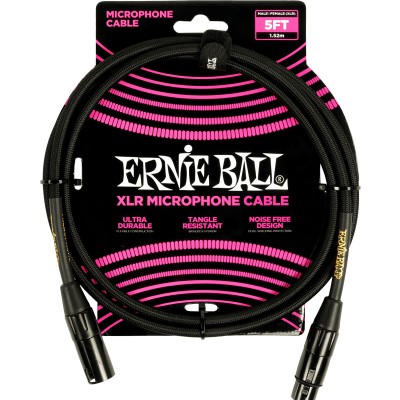 MICROPHONE CABLES XLR MALE/XLR FEMALE 1,5M BLACK