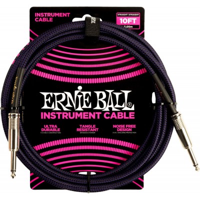 ERNIE BALL 3M Jack Mono Male Vers Jack Mono Male Noir et Violet