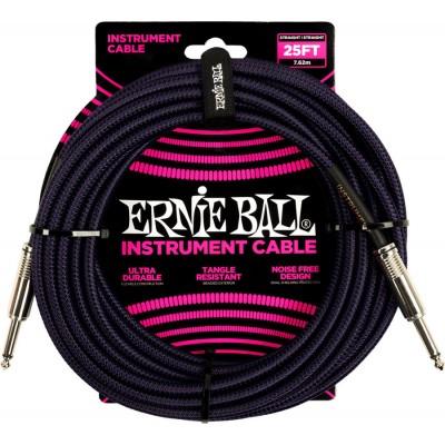 INSTRUMENT CABLES WOVEN JACK/JACKET 7,62M BLACK AND PURPLE