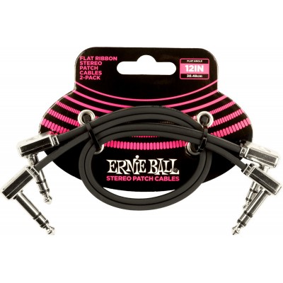 ERNIE BALL CABLES INSTRUMENT PATCH TRS PACK DE 2 - COUDE FIN & PLAT - 30 CM