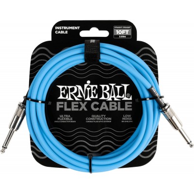 ERNIE BALL INSTRUMENT CABLES FLEX JACK/JACK 3M BLUE
