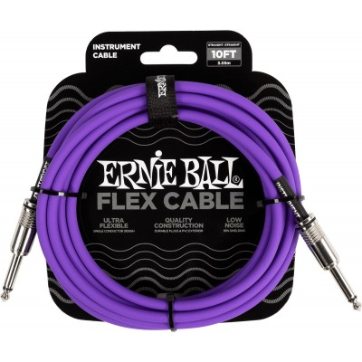 ERNIE BALL INSTRUMENT CABLES FLEX JACK/JACK 3M PURPLE