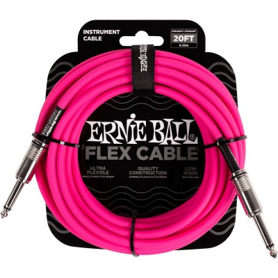 ERNIE BALL INSTRUMENT CABLES FLEX JACK/JACK 6M PINK