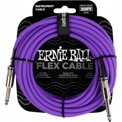 ERNIE BALL INSTRUMENT CABLES FLEX JACK/JACK 6M PURPLE