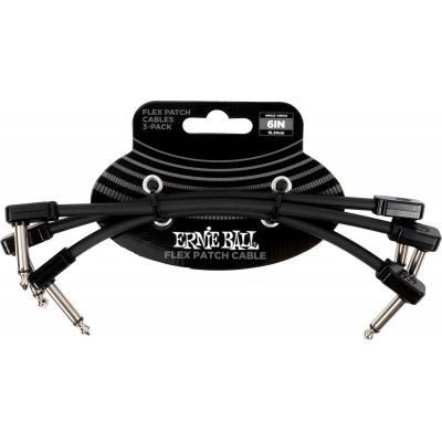 PATCH CABLE FLEX 15CM - PACK 3 BLACK
