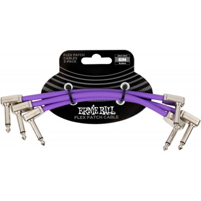 ERNIE BALL Cable Patch Flex 15CM - Pack 3 Violet