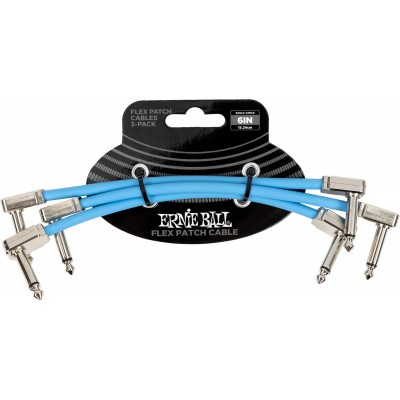 PATCH CABLE FLEX 15CM - PACK 3 BLUE