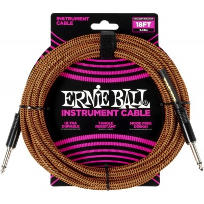 ERNIE BALL Braided 5,5m Orange and Black