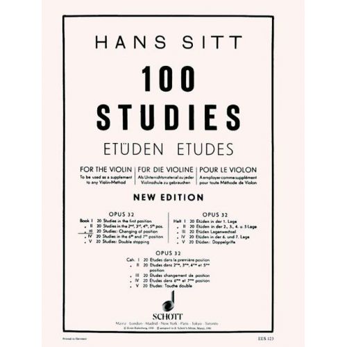 SITT HANS - 100 ETUDES OP.32 VOL.3 - VIOLIN