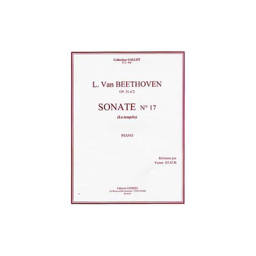 BEETHOVEN LUDWIG VAN - SONATE N.17 OP.31 N.2 LA TEMPETE - PIANO
