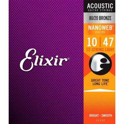 ELIXIR 11152 NANOWEB 80/20 BRONZE 12C LIGHT 10-47