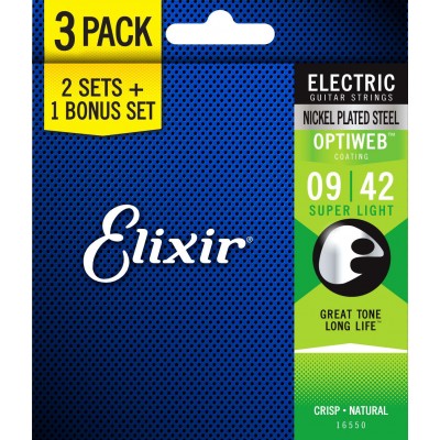 ELIXIR 16550 OPTIWEB SUPER LIGHT 09-42 PACK DE 3