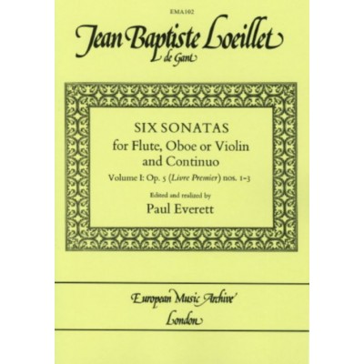 LOEILLET J.B. - SIX SONATAS OP.5 VOL.1 - SONATAS 1-3 
