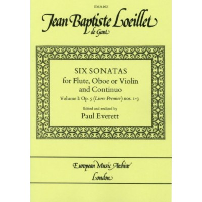 Loeillet J.B. - Six Sonatas Op.5 Vol.1 - Sonatas 1-3