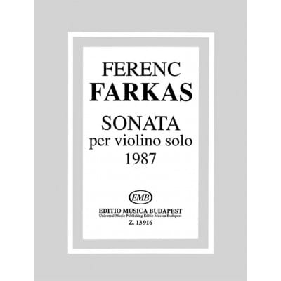 FARKAS FERENC - SONATA (1987) - VIOLON SOLO