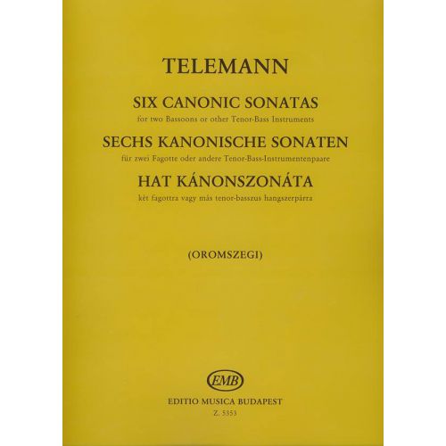 EMB (EDITIO MUSICA BUDAPEST) TELEMANN G.P. - SONATE CANONICHE (6) - BASSON