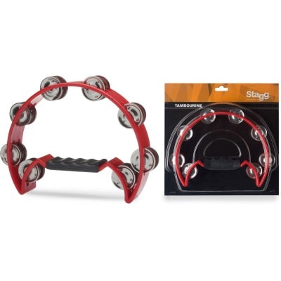 Stagg Tambourin 1/2 Lune 16 Cymbalettes Rouge