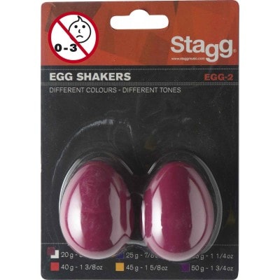 EGG-2 RD PAIR OF PLASTIC EGG SHAKER RED