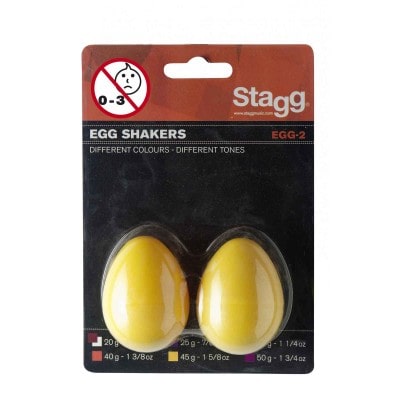 EGG-2 YW PAIR OF PLASTIC EGG SHAKER YELLOW