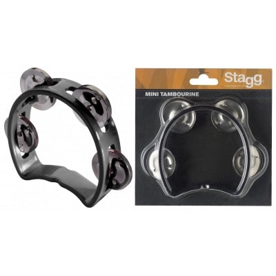 CUTAWAY TAMBOURINE 4 JINGLES BLACK