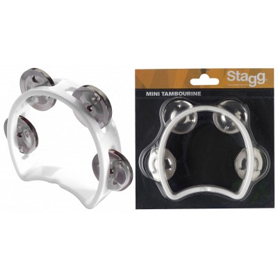 Stagg Mini Tambourin 4 Cymbalettes Plastique Blanc