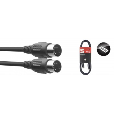 STAGG SMD3 E CABLE MIDI DIN/DIN (M/M) 3 M CONNECTEURS EN PLASTIQUE